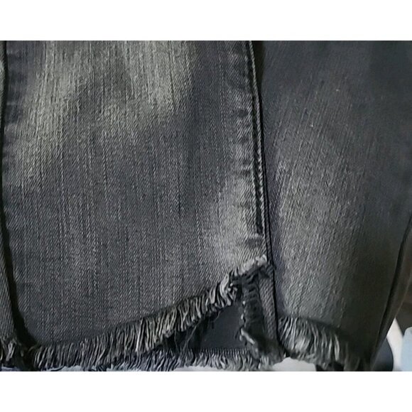 J.O.A. Jeans SZ 25 New Black Denim Raw Hem Cotton Stretch Just One Answer CR50 - Picture 4 of 11